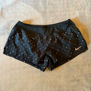 Nike Women's Black and Gray Polka Dot Athletic Shorts
